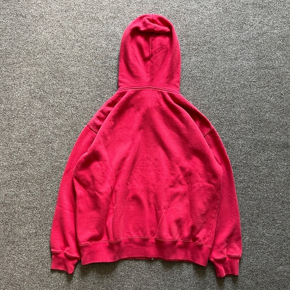 Vintage Y2K Gap Athletics Red Zip Up Hooded Sweatshirt Size Small Oversized Fit - Picture 7 of 13